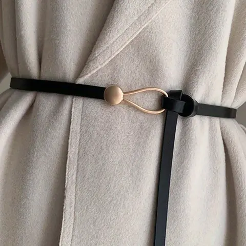 Women's Simple Style Plain Color Knot Belt with Knot Design, PU Leather Belts, Adjustable Waist Belt, Casual Belt, Fashion Belt for Daily Clothing Decor, Trendy All-match Belt for Birthday Gift