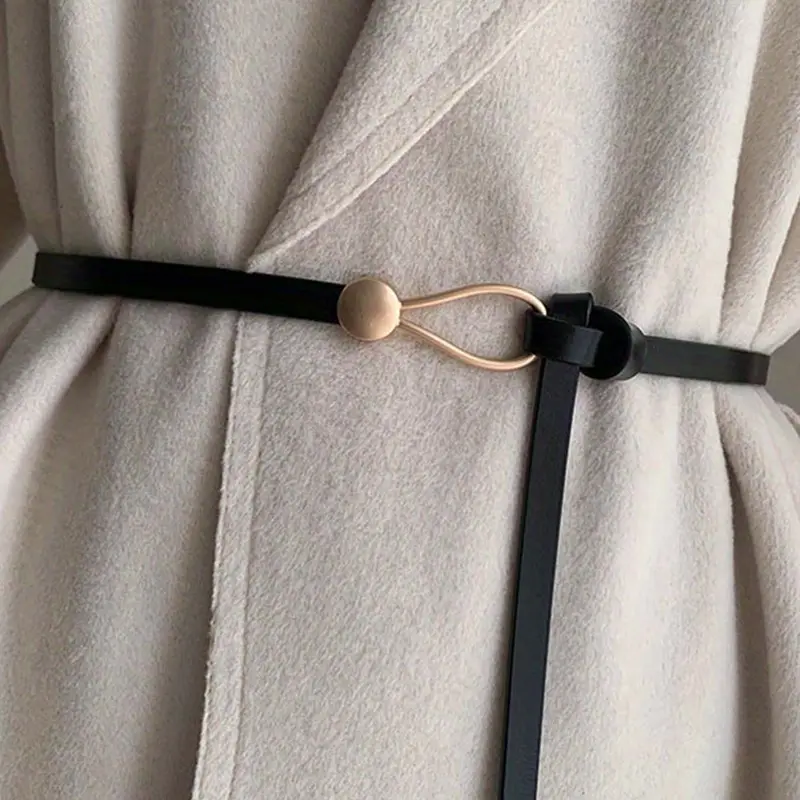 Women's Simple Style Plain Color Knot Belt with Knot Design, PU Leather Belts, Adjustable Waist Belt, Casual Belt, Fashion Belt for Daily Clothing Decor, Trendy All-match Belt for Birthday Gift