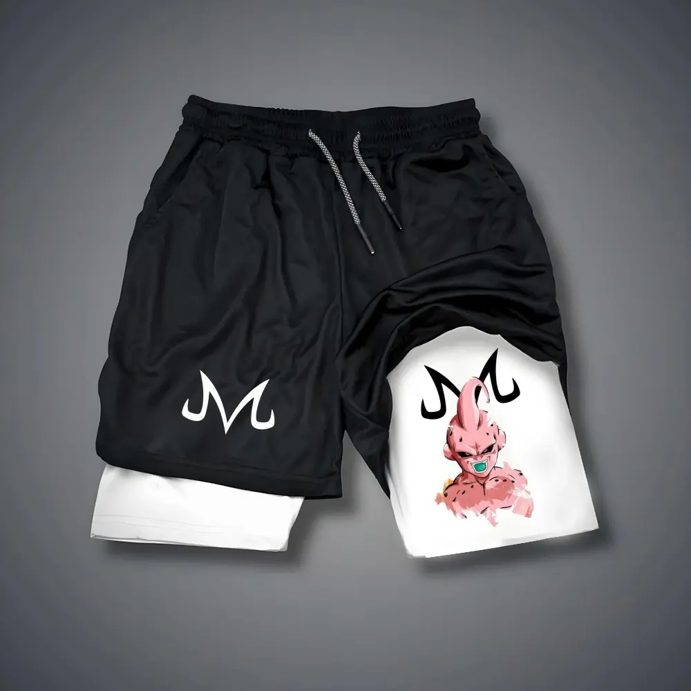 Anime Double-Layer Sports Shorts Graphic Shorts Black Shorts Camo Shorts Streetwear Shorts Men Outfits Men Short Shorts Vacation Outfits Shorts