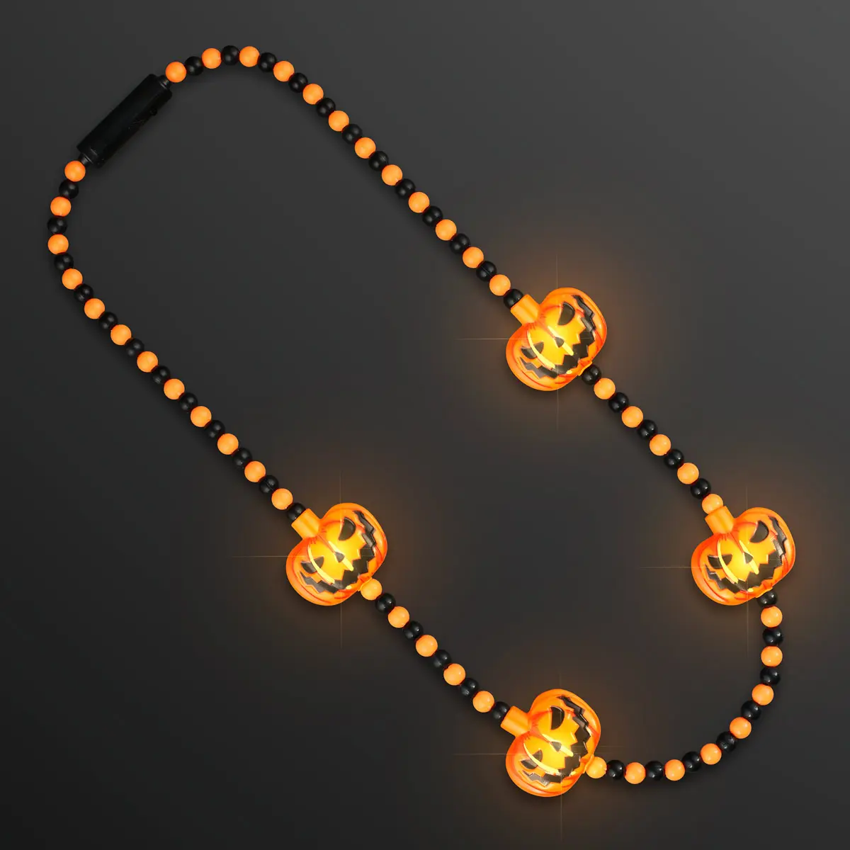 LED Jack O' Lantern Halloween Beads Necklace