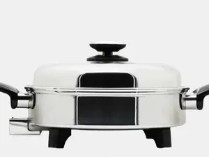 Professional Platinum Cooking System Oil Core Skillet with Liquid Oil Core & Surgical-Grade Stainless Steel Interior for Even Heat Distribution & Non-Leeching Materials