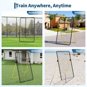 7x4 FT Heavy Duty Volleyball Rebounder Net, Adjustable Multi Angle for Bumping Spiking Setting, Portable Bounce Back Trainer, Quick Folding for Backyard Practice
