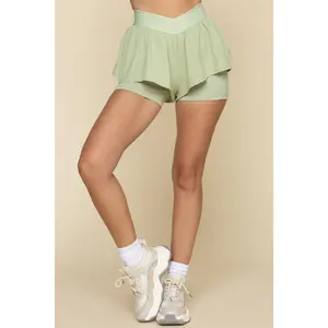 On The Run Ruffle Short - Pistachio