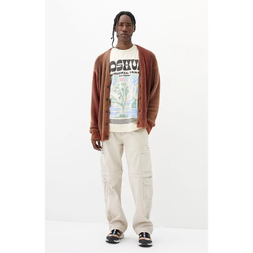 Pacsun Men's Dylan Baggy Jeans Cargo Zip-Off Cream