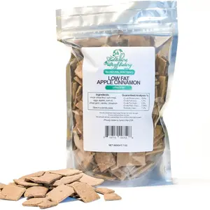 – Apple Cinnamon Low Fat All-Natural Dog Treats, 7oz Resealable Bag, Healthy Dog Training Treats, Dog Biscuits, Healthy Dog Cookies, Hand Made in The USA