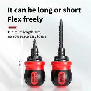 Multi-functional ratchet screwdriver, front and rear quick labor-saving screwdriver, home hardware tool combination set, short Phillips head Suitable for home repairs