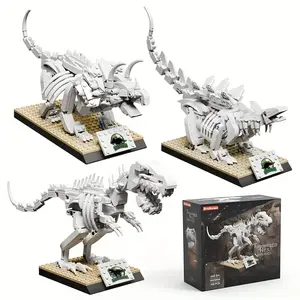 300+ Piece Museum Dinosaur Building Set, Jurassic Tyrannosaurus Fossil Model, DIY Assembly Kit, Perfect Holiday Gift for Dinosaur Enthusiasts, Kids & Adults