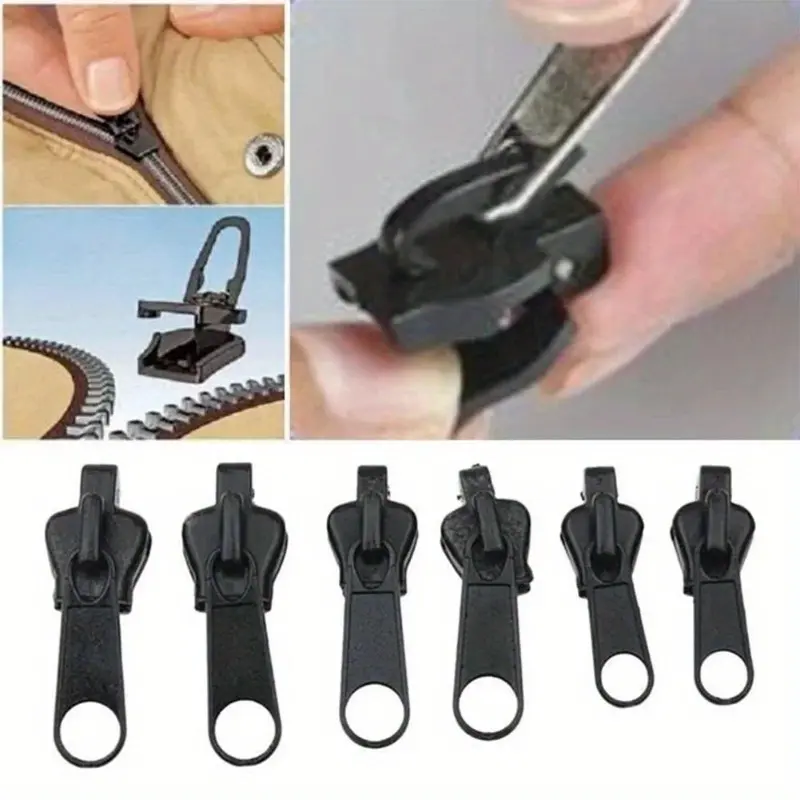 New 6pcs Instant Zipper Universal Instant Fix Zipper Repair Kit Replacement Zip Slider Teeth Rescue New Design for DIY Sew Zipper Closer
