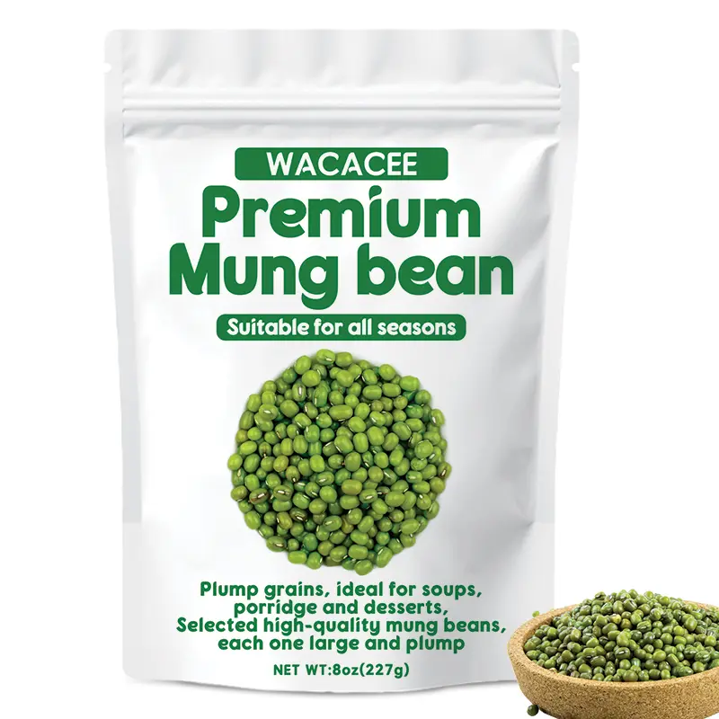 WACACEE Bagged New Arrival Green Beans — Fresh, plump miscellaneous grains; suitable for making soup, sprouting green beans, and green bean cakes; baking ingredient