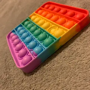 Push Bubble Sensory Fidget Squeeze Toys Poke Toys Autism Special Needs Stress Silicone Stress Educational Boys Girls Multicoloured Game Girls Boys