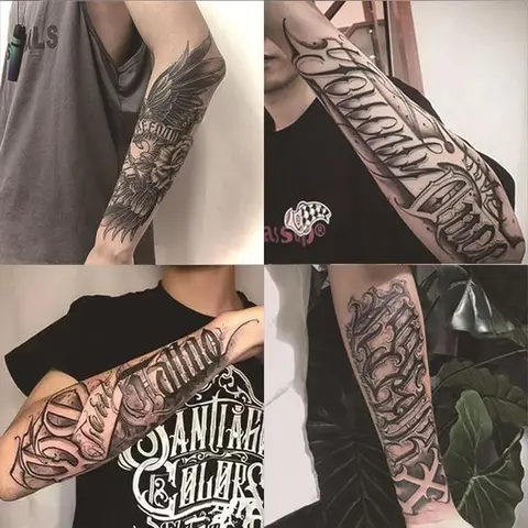 DQFART Premium Skin-Friendly Herb Temporary Tattoo Stickers - Eco-Friendly Materials, Dermatologically Tested, Customizable, Fashion, Versatile, Minimalist, Waterproof, Non-Reflective, Anti-Fade, Long-Lasting for Men's Arm Sleeves
