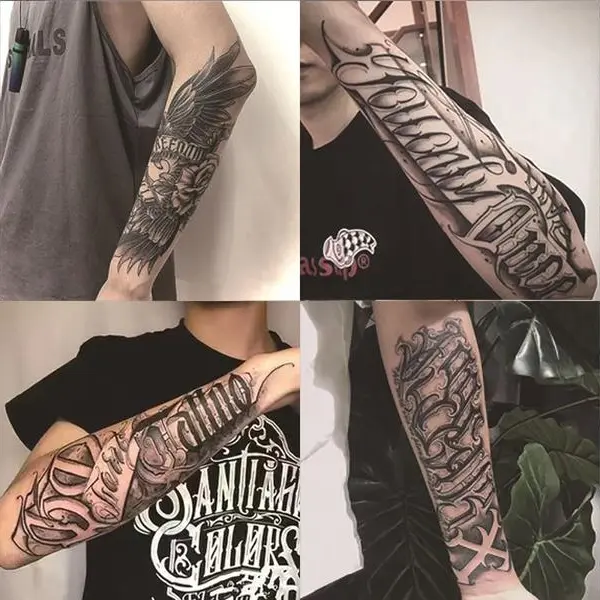 DQFART Premium Skin-Friendly Herb Temporary Tattoo Stickers - Eco-Friendly Materials, Dermatologically Tested, Customizable, Fashion, Versatile, Minimalist, Waterproof, Non-Reflective, Anti-Fade, Long-Lasting for Men's Arm Sleeves