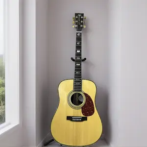 41 inch solid spruce D45 acoustic guitar, Abalone inlaid fingerboard Hollow body