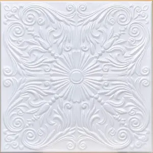 50 count of Astana White (20"x20" ) Ceiling Tiles - Covers About 135sqft - Styrofoam Ceiling Tile for Glue up Application