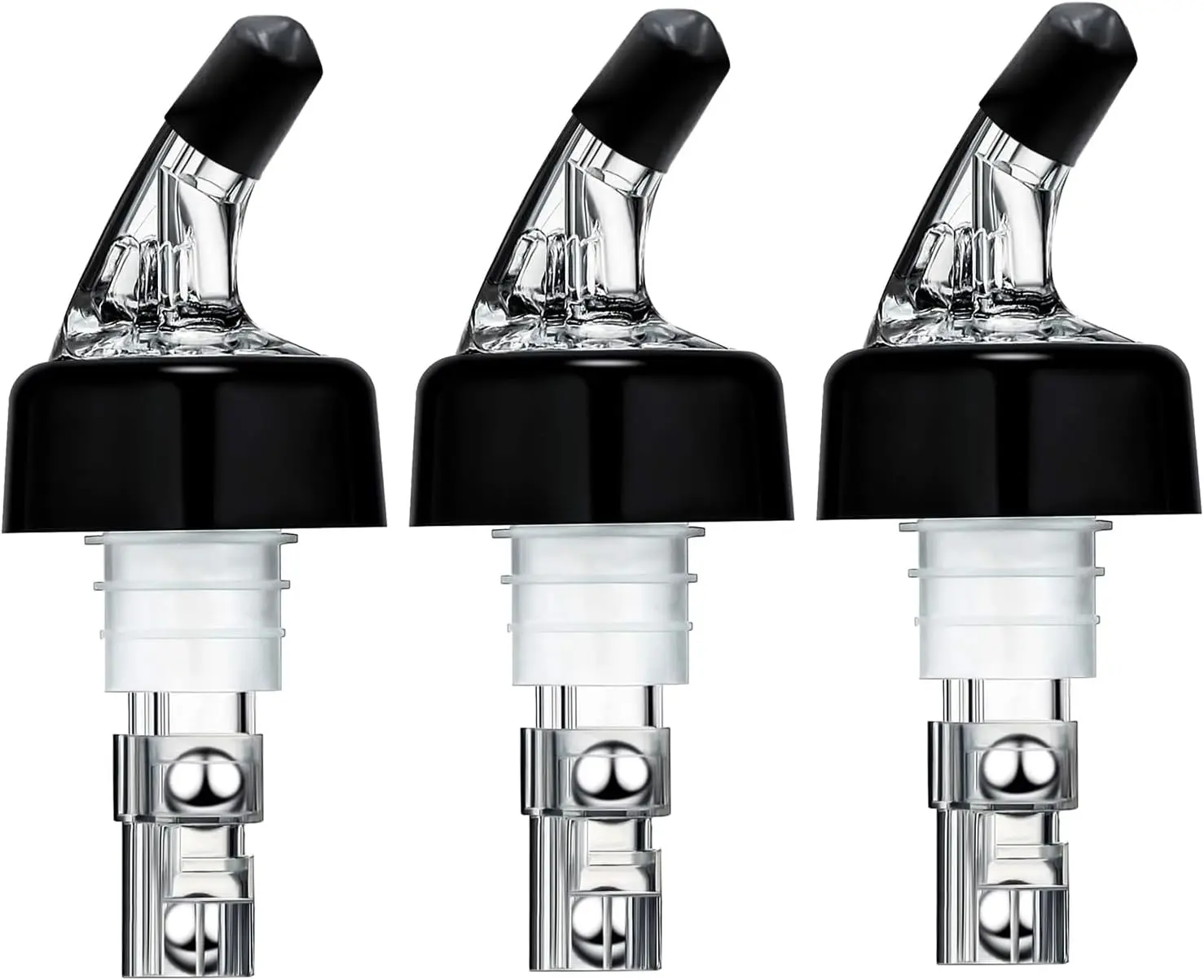 3 Pack Measured Liquor Pour Spout, Liquor Bottle Pourers, Measure Pour Spout for Liquor Bottles, Bottle Pourers for Alcohol, Shot Pourer Cocktail Liquor Dispenser Bar Bartending Tool -2oz/60ml