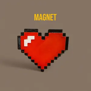 Pixel Heart Shaped Keychain Valentines Day Keyring Gamer Heart Gifts Magnets Custom Gift for Her 3D Printed Personalized Cuteness