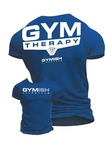 Gym Fitness Training Sportswear, Gym Coach/fitness Enthusiast Wear, Gym Letter Power Print Design, High Elastic Breathable Quick-Dry Fabric, Gym Tee