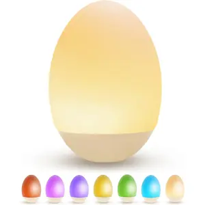 3C9-DLP05  Egg Light for Nursery, 256 RGB Baby Night Light, Rechargeable Night Light for Kids, Portable Small Cordless Bedside Lamp for Girl/Boy/Toddler/Bedroom