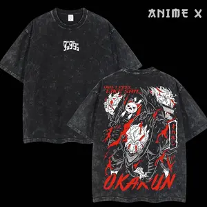 Retro Vintage Limited Turbo Baba Okarun - Dandadan Anime Double Printed Oversized Washed Tee Unisex Oversize Anime Manga Acid Washed Lightweight Cotton T-Shirt, Hoodies & Sweater Wash Gift For Anime Fan, Anime Lover 8JI