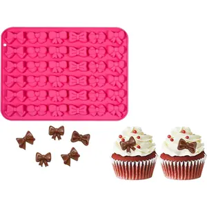 Mini Bow Molds, Featuring 6 Different Bow Shapes, Are Suitable For Making Candies, Jellies, Cookies, Sugarcraft, Pastries, Cake Decorations.