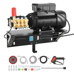 VEVOR Electric Pressure Washer Pump Kit, 1220 PSI, 2.2 GPM, Triplex Power Washer Pump with 2 HP Motor 120 V, Includes Wall Mount Bracket, Spray Gun, Wand, Hose, 5 Nozzles, for Washing Cars, Gardens