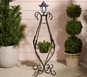 Garden Reflections Outdoor Planter Holder with Solar Light