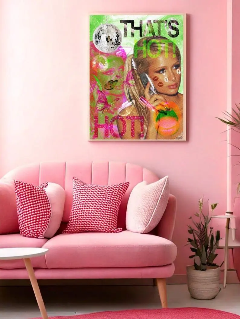 Y2K Paris Hilton Aesthetic Poster 'That?S Hot' 2000S Pop Art Print, Glam Retro Wall Decor