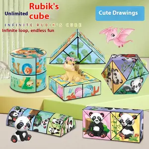 Panda 3D Magic Cube Stereoscopic Transformable Geometric Spatial Thinking Dinosaur Stress Relief Training Educational Toy