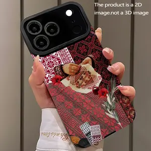 Palestinian Embroidery Culture Protective Phone Case, Creative Faux Leather Design Cover for iPhone 17 16e 16 15 14 13 12 11 7 8 X XS, Anti-Dirt, Anti-Fall, Shockproof