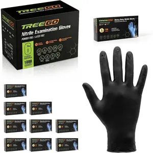 6 Mil Black Nitrile Gloves Small, 1000 Count Disposable Powder-Free Latex-Free, Food Prep Food Service Gloves, Medical Exam Use