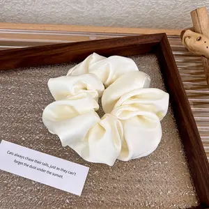 1-Pack Large Satin Scrunchie — Elastic Satin Hair Band, Shiny Hair Tie, Ponytail Holder — Stylish Hair Accessory — Cute Scrunchie Design — Exquisite Gift & Holiday Present for Girls and Girlfriends