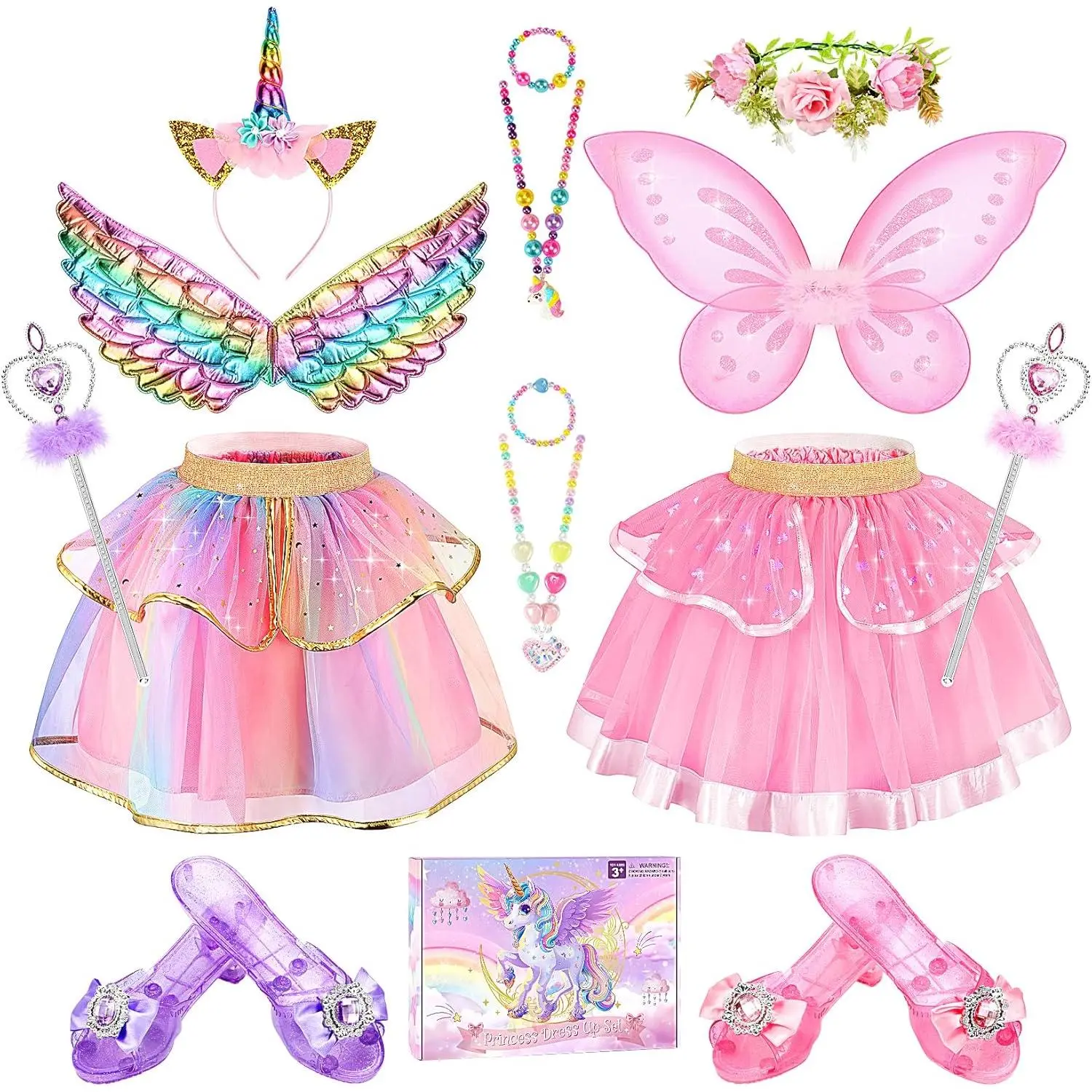 sachin and babi light blue dress Girls Green Fairy Princess Costume Sprite Fancy Dress Gown Wings Child Kids  7-9Y main image 0