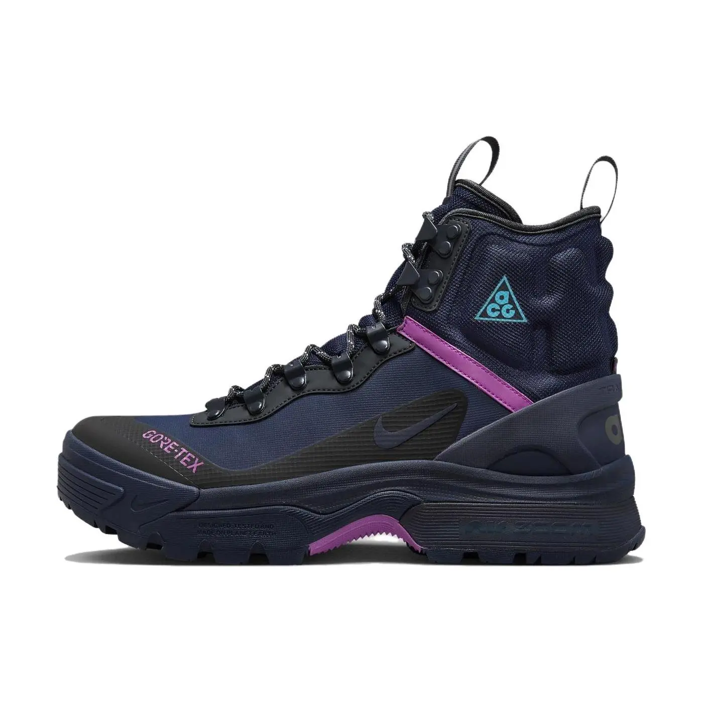 Nike Acg Air Zoom Gaiadome Gore-Tex Obsidian Hyper Violet Durable High Top Men's Anthracite Teal Nebula Sneakers DD2858-401