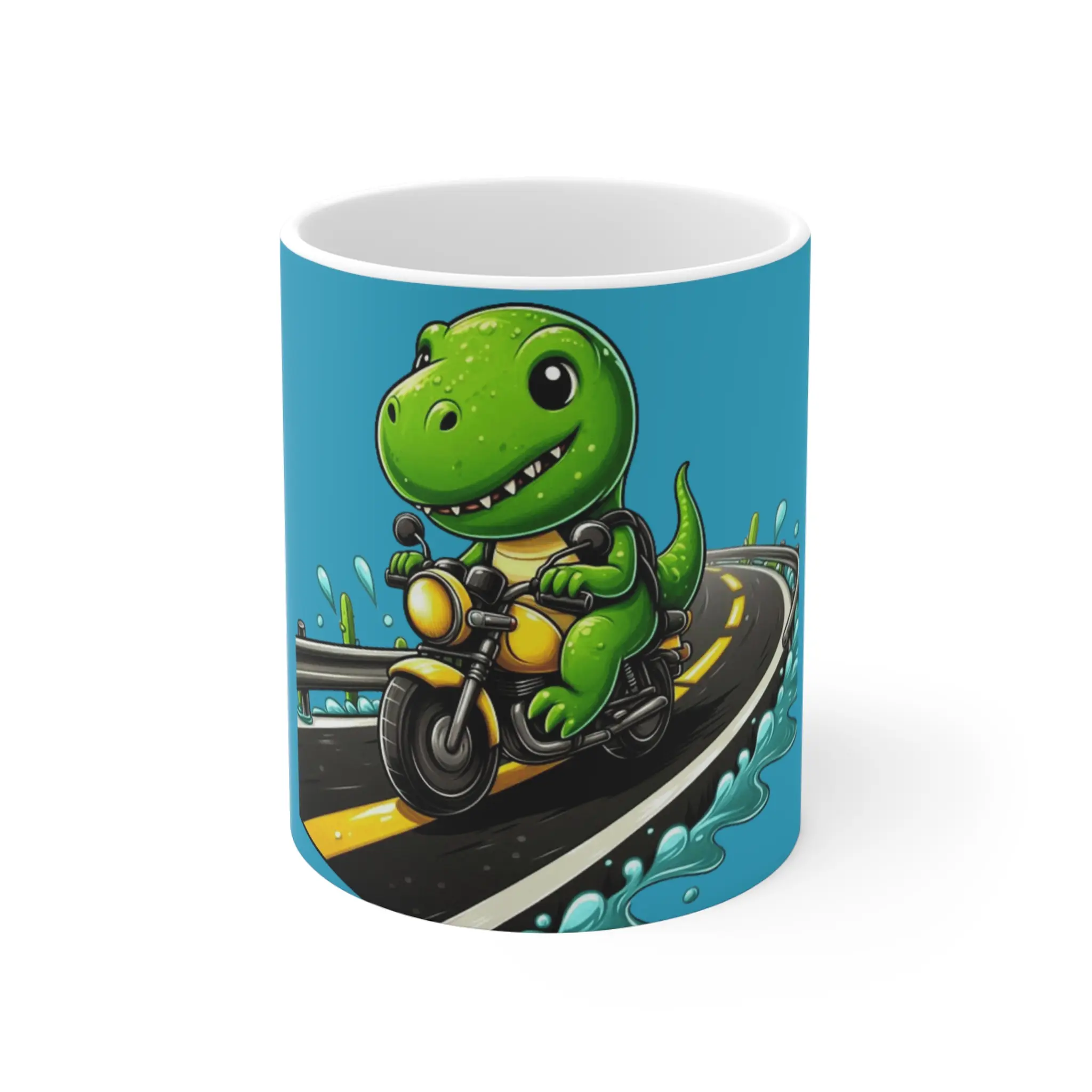 Ceramic Dinosaur Mug - 11oz Kids' Chemically Safe Reusable Drinkware with Handle, Classic Custom Animal Design, Washable Novelty Cup for Dinosaur Lovers, Kids' Birthday Gift, Animals, Durable