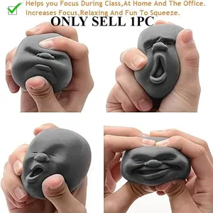 Funny Expression Boo Stress Ball, Realistic Surprised Face, Squeeze and Stretch, Slow Bounce Texture Toy, Kids Fun Gift, Learning Relaxation Aid