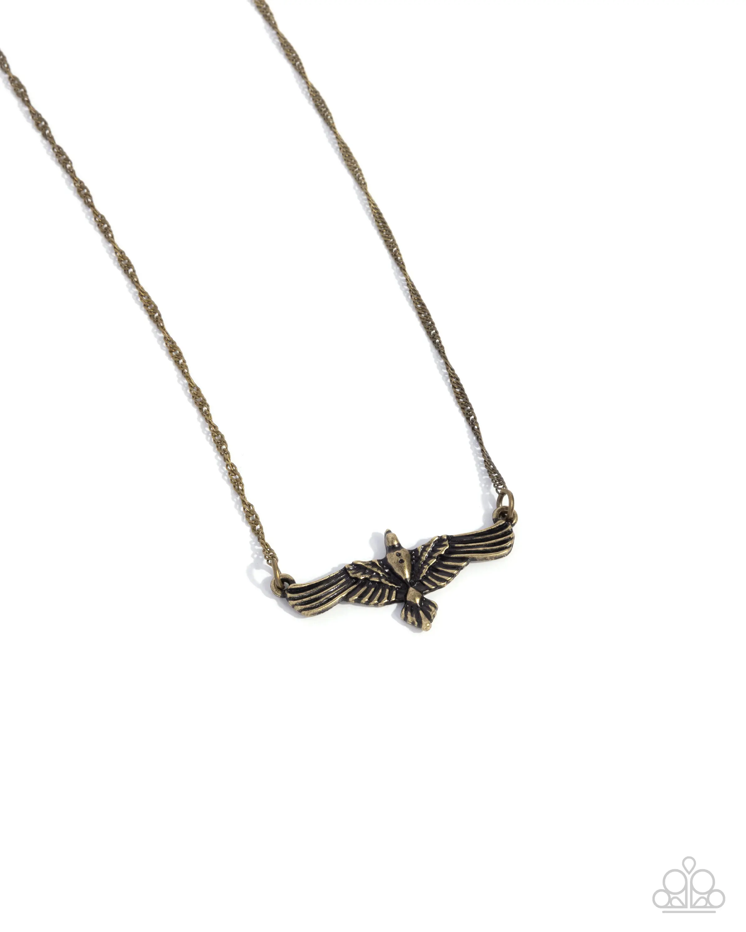 Eagle Exception - Pendant Necklace - Textured Eagle Preens on Wheat Chain