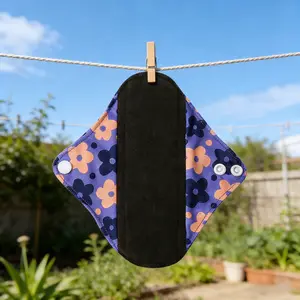 3pcs Washable Sanitary Pads Set, Reusable Bamboo Charcoal Inner Layer, Breathable Comfort, Fast Water Absorption, Suitable for Postpartum & Menstrual Care