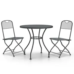 vidaXL Garden Dining Set Anthracite Expanded metal mesh with e-coating 3084711