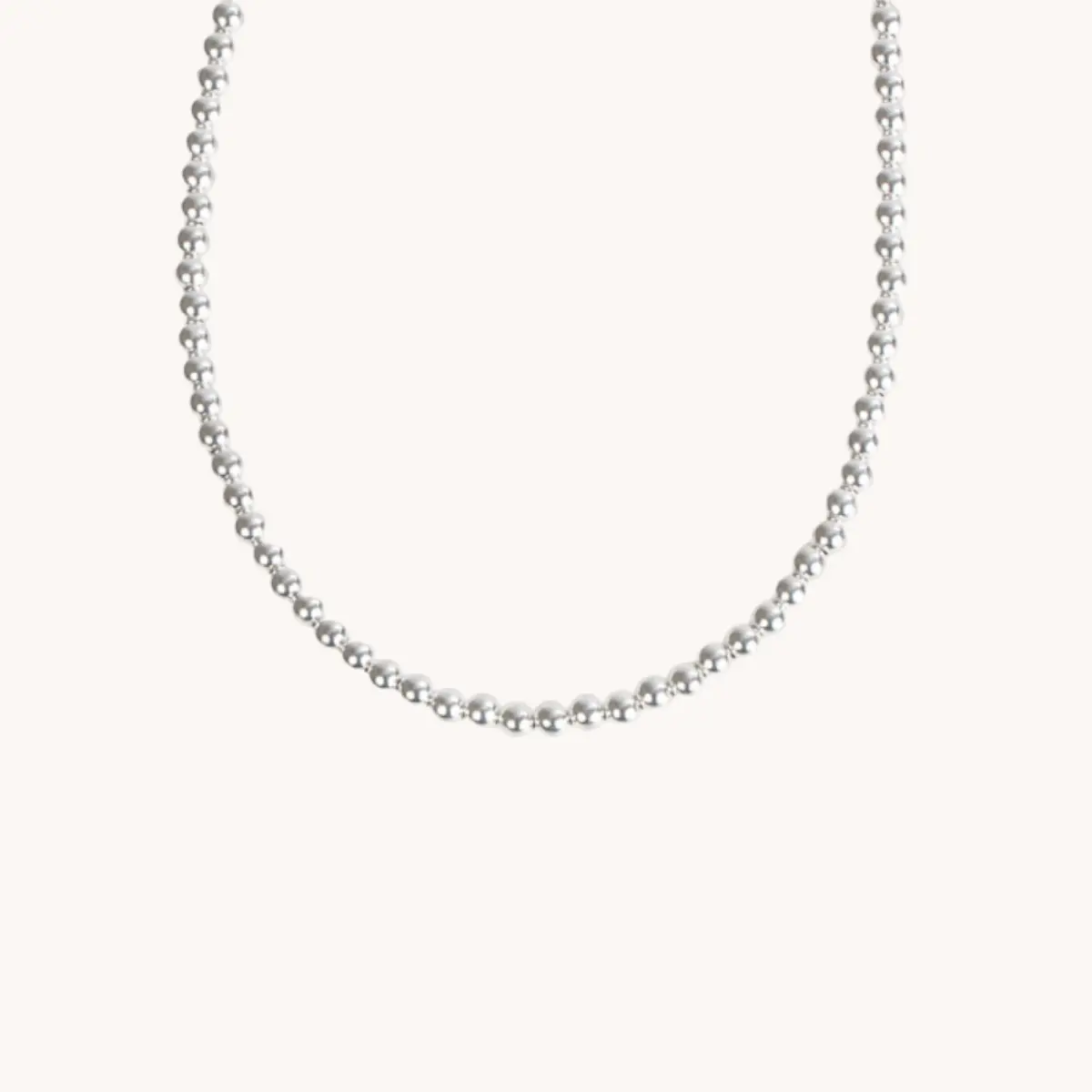 Desert Blossom: Petite Silver Pearls Necklace (3mm)