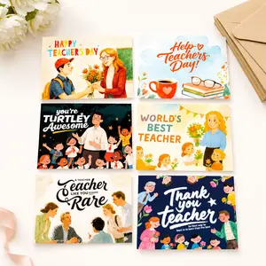 Teacher Appreciation Card with Envelope, Thank You Teacher Greeting Card, Teacher’s Day Gift Card for Teachers