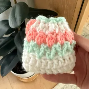 Mini Tulip Crochet Pouch / AirPods Cover | Handmade Floral Storage Bag