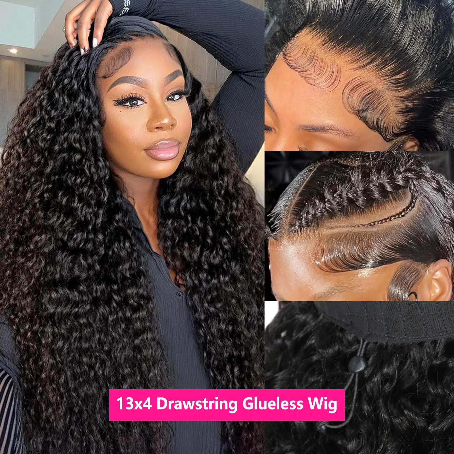 13x4 Drawstring Glueless Wig 