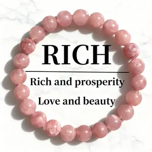 Crystal Money Attraction Bracelets for Women Wealth Attraction Good Luck Strawberry Quartz Stretch Bracelets Sister Christmas Birthday  Wedding Jewelry Gifts
