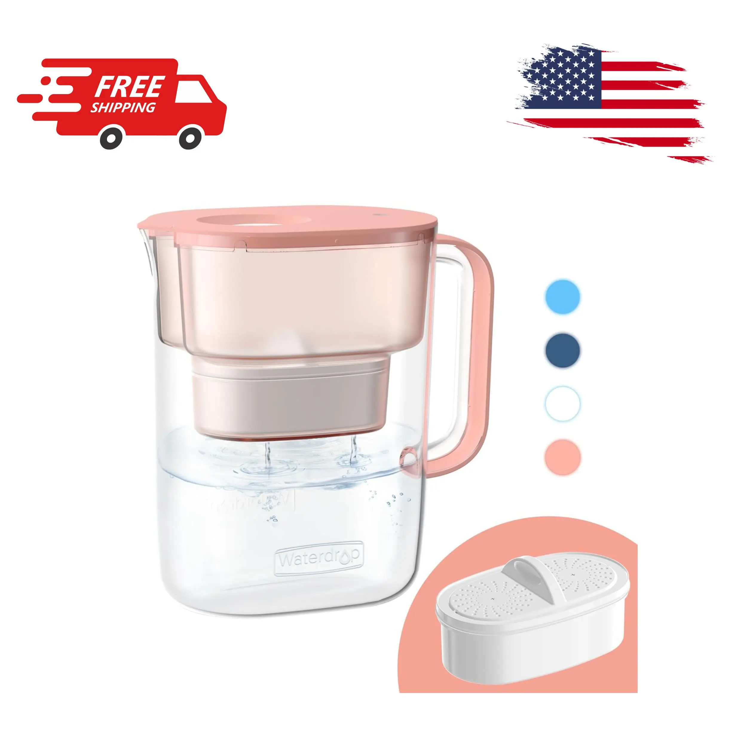 Water Filter Pitcher, 10-Cup, NSF Certified, 200-Gallon Long-Life Filter