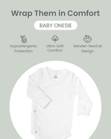 Scandinavian Designed Baby Bodysuit Long-Sleeve Unisex 100% Organic Cotton with Double Snap Room-to-Grow Feature, White, 100% Organic Cotton