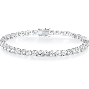 18K White/Yellow Gold Plated 3.0 Cubic Zirconia Classic Tennis Bracelet for Women and Men 6-9 Inches