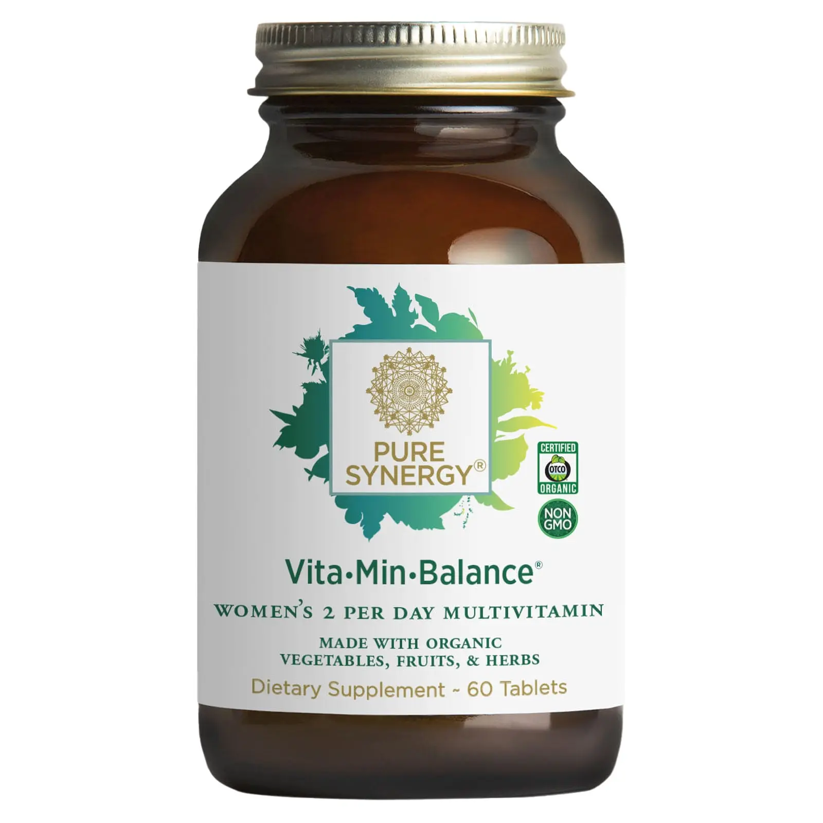 Pure Synergy Vita-Min-Balance™, Women's 2 Per Day Multivitamin, 60 Tablets