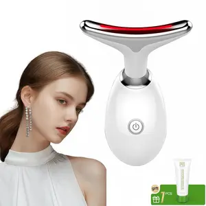 2027 New LED Vibration Neck Massager, Skincare Beauty Instrument, Facial Neck Massager, Home Spa Device, Gift Idea, Facial Care Tools, Includes Gel Stick