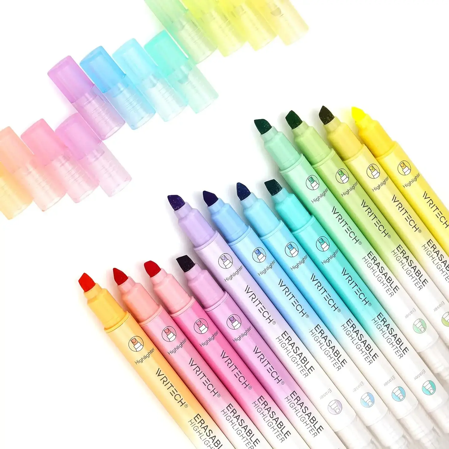 Dual Tip Highlighter Markers Pack - Aesthetic Fine & Chisel Tip Pastel Vintage Pens, No Bleed & Smear for Bible Highlighting, Journaling