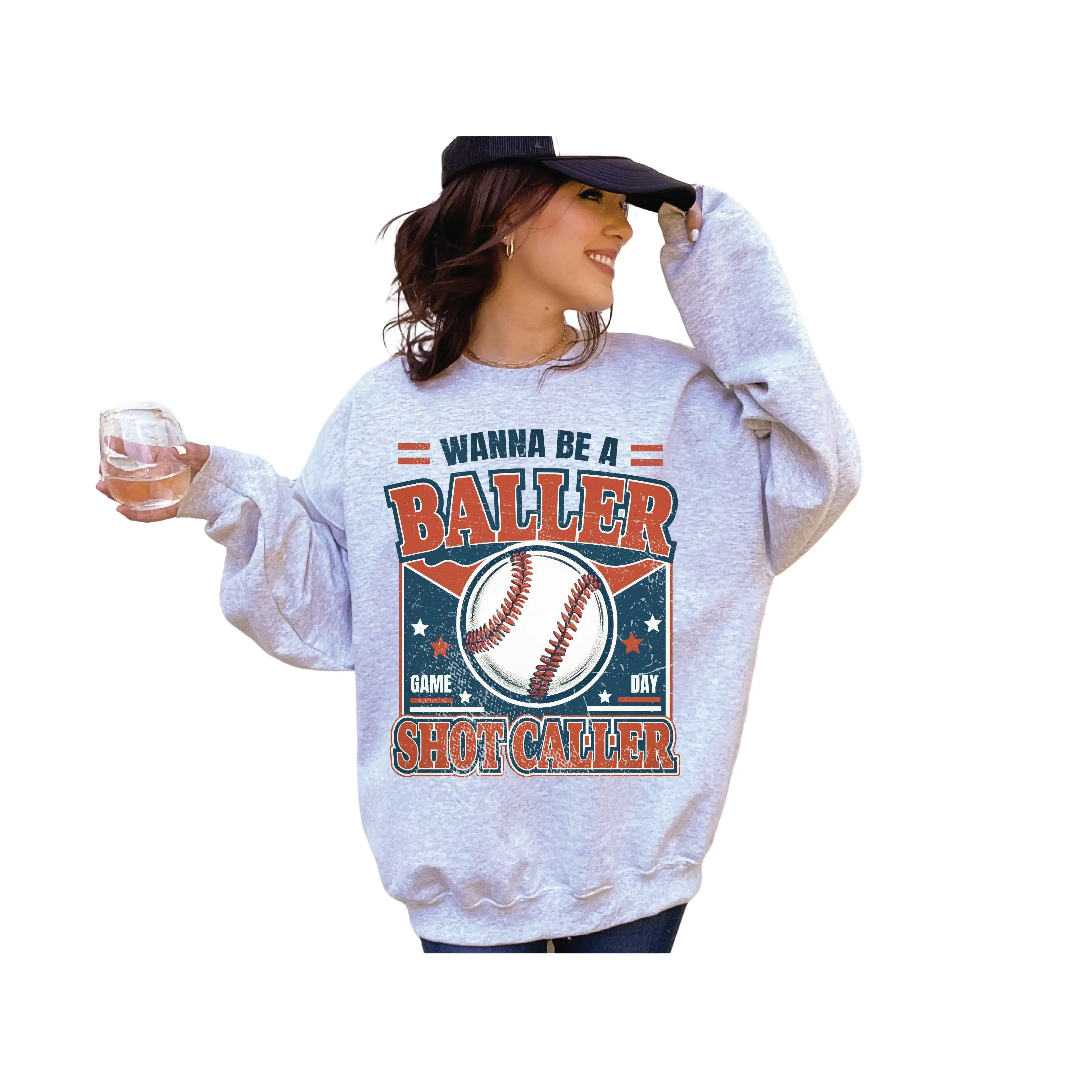 Wanna Be A Baller - Baseball Athletic Grey